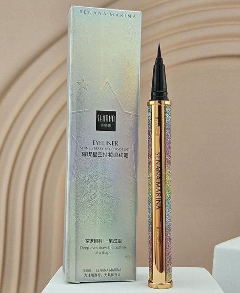 Чорний лайнер для очей підводка-фломастер Senana Marina Eyeliner Shine Starry Sky Persistent 0.8 мл 2235884278 фото