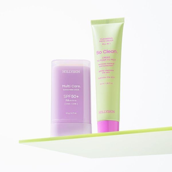 Набор для лица HOLLYSKIN: Солнцезащитный сток для лица Multi Care SPF 50+ и Крем для очищения кожи лица So Clean 0526h фото