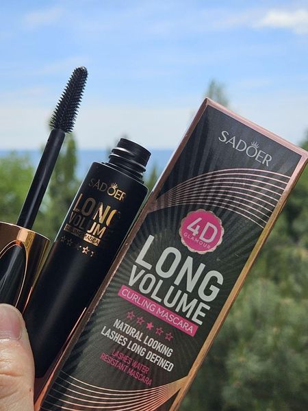 Туш для вій водостійка подовження та підкручування SADOER Curling Mascara Long Volume 4D Glamour 12 г 18336-01 фото