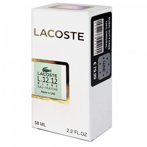 Чоловіча парфумована вода у стилі Lacoste L.12.12 Blanc Eau Fraiche 58 мл 17042-01 фото
