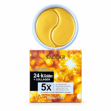Гідрогелеві патчі для очей з 24K золотом і колагеном Sadoer 24K Golden + Collagen 100 г 80 шт K73762774-ID3149342320 фото