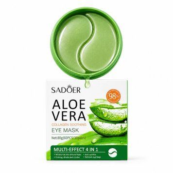 Гідрогелеві патчі для очей з алое вера Sadoer Aloe Vera Collagen Soothing Eye Mask 80 г 60 шт K67965881-ID3149342321 фото