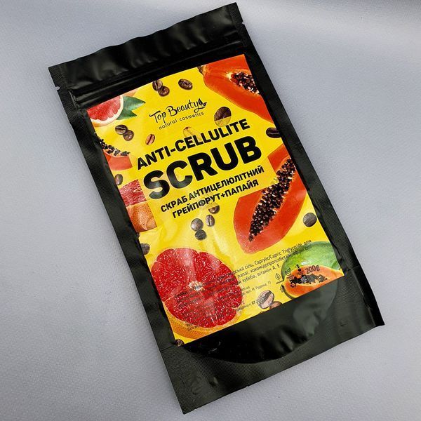 Антицелюлітний скраб Top Beauty Anti-Cellulite Scrub Грейпфрут - Папая 200 г 00-00000049 фото
