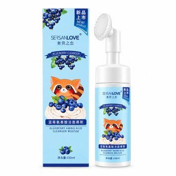 Пінка-мус для вмивання з екстрактом чорниці Sersanlove Blueberry Amino Acid Cleanser Mousse, 150 g 14109-01 фото