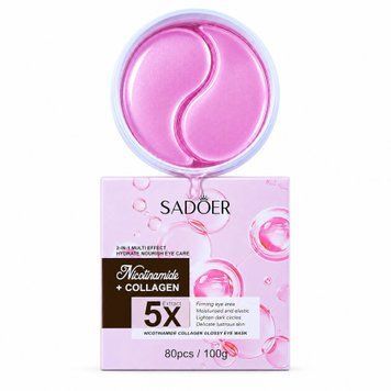 Гідрогелеві патчі для очей Sadoer 5X Extract Nicotinamide + Collagen Glossy Eye Mask 100 г 80 шт K82962940-ID3149342330 фото
