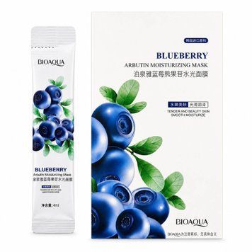 Увлажняющая маска для лица с черникой Bioaqua Wonder Blueberry Arbutin Moisturizing Mask, 20 шт 4 ml 2232928963 фото