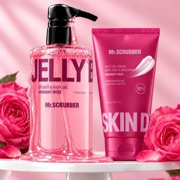 Набір косметики для догляду за тілом Mr. Scrubber Jelly Bubbles Midnight Rose 2 в 1 (гель для душу, крем-гель для тіла) CS3000600-ID3232598588 фото